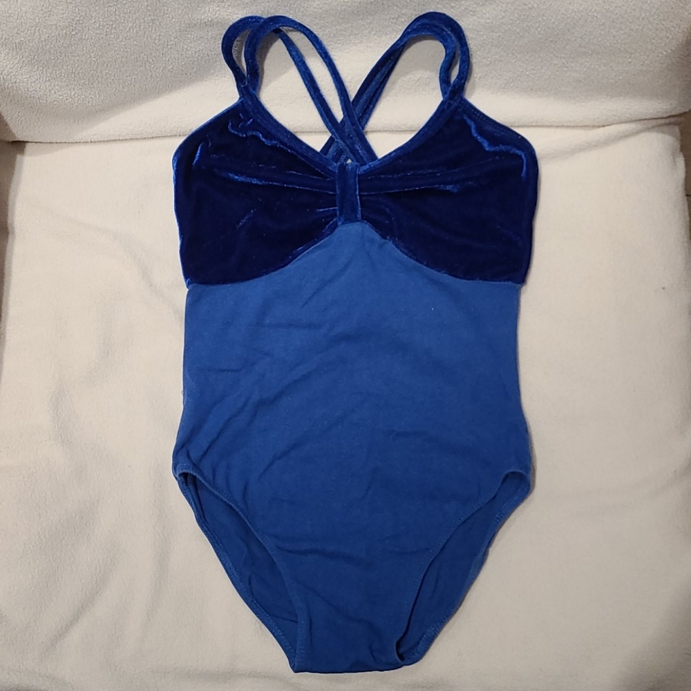 Navy Blue Velvet ballet leotard